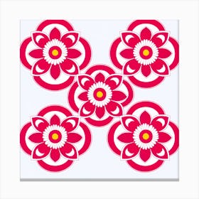 Asian Flower, tile art Canvas Print