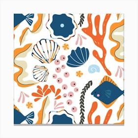 Fish And Corals Canvas Print