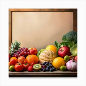 Fresh Fruits And Vegetables Canvas Print