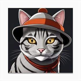 Cat In Hat Canvas Print