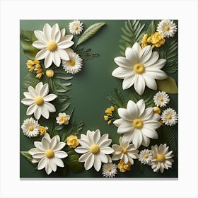 Letter L With Daisies Canvas Print