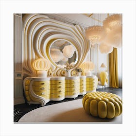 Room With A Yellow Dresser Canvas Print