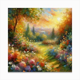 Sunset In The Garden Canvas Print