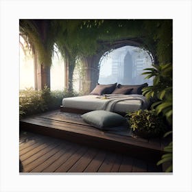 Bedroom In The Forest 1 Canvas Print