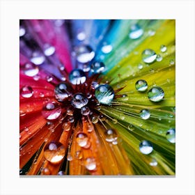 Colorful Dandelion With Water Droplets Canvas Print