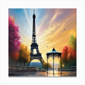 Paris At Sunset Canvas Print