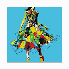 Woman In A Colorful Dress 3 Canvas Print
