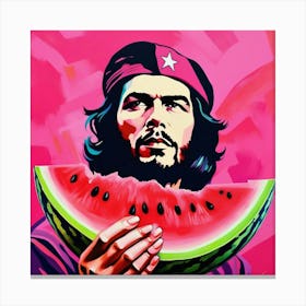 Che Guevara eating a watermelon 2 Canvas Print