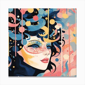 Girl With A Mask Canvas Print