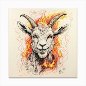 Goat On Fire 51 Canvas Print