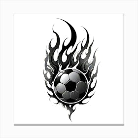 Soccer Ball In Flames Canvas Print