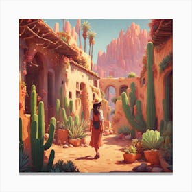 Cactus Village Canvas Print