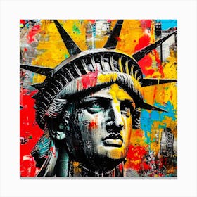Statue Of Liberty Face - Americana Canvas Print