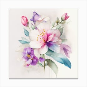 Watercolor Flowers 2 Canvas Print