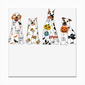 Dog Ghost Spooky Season Ghost Halloween Groovy Retro Leinwandbild