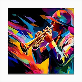 Jazz Musician Playing Trumpet 2 Canvas Print