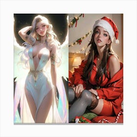 Angel And Santa Canvas Print