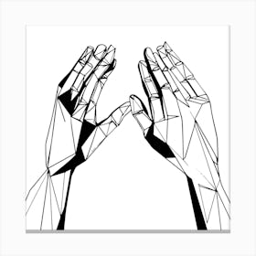 Hands Of Polygons Canvas Print