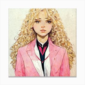 The Pink Blazer Fashionista Square Canvas Print