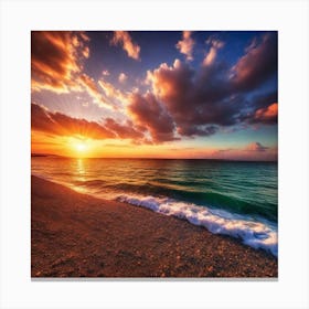 Sunset On The Beach 874 Canvas Print