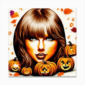 Taylor Swift Pumpkin Painting 2 Canvas Print