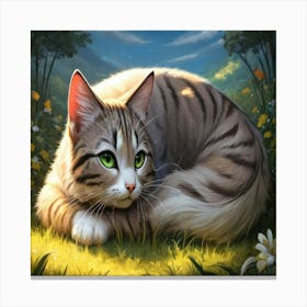 Cat In The Meadow Canvas Print