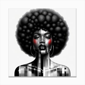 Afro Girl With Abstract Elements Canvas Print