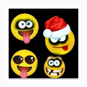 Christmas Emojis 3 Stampe su tela