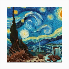 Van Gogh style, Chocolate Typhoon 3 Canvas Print