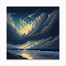 Storm Clouds Over The Beach Canvas Print