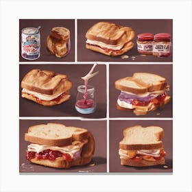 How To Make A Sandwich Candwich Pbj ( Bohemian Design ) Canvas Print