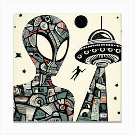 Aliens And Spaceships Canvas Print