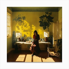 Woman In A Room 1 Canvas Print