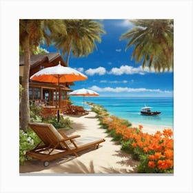 Beach Scene 7 Canvas Print