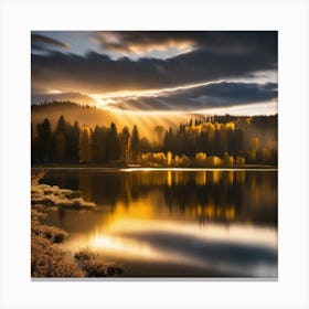 Sunrise Over Lake 6 Canvas Print