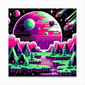 8-bit alien planet Canvas Print