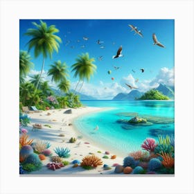 Tropical Beach Canvas Print