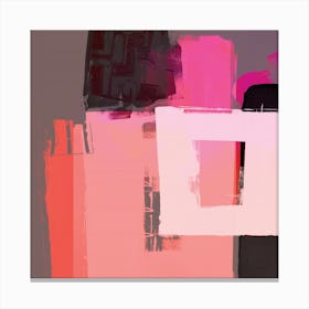 Abstract Composition In Orange Pink Canvas Print