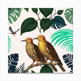 Birds In The Jungle 2 Canvas Print