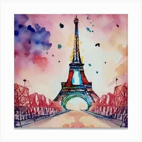 Paris Watercolor Painting Canvas Print