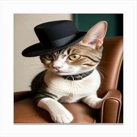 Cat In A Top Hat Canvas Print