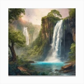 Waterfall In The Forest 1 Canvas Print