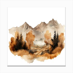 Watercolor Landscape Painting 19 Canvas Print