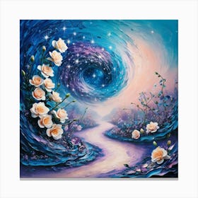 Default A Vibrant Modern Acrylic Painting Of A Celestial Garde 1 Canvas Print