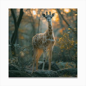 Giraffe In The Forest Canvas Print