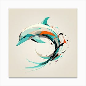 Abstract modernist Dolphin Canvas Print