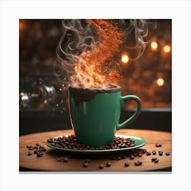 Coffee Cup With Smoke 1 Canvas Print