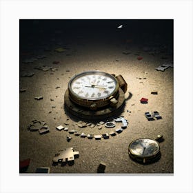 Clocks And Puzzles Canvas Print