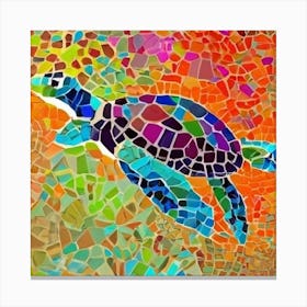 Mosaic Turtle Canvas Print