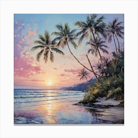 Sunset At The Beach Canvas Print